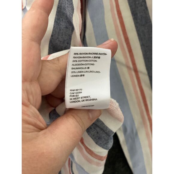 Anthropologie Maeve Womens Medium Chatham Striped Button Down Long Sleeve Pocket - Picture 13 of 13